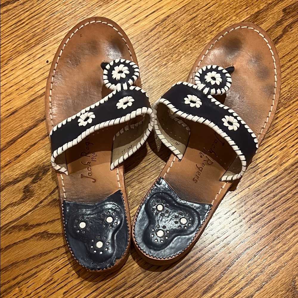 Jack Rogers Blue & White Sandals